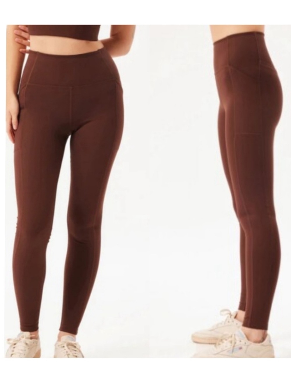 girlfriend collective Brown High-Waist Leggings with Pockets